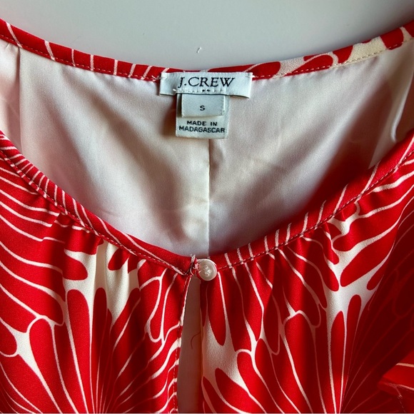 J. Crew Red White Floral Shift Dress Sz S - Picture 2 of 5